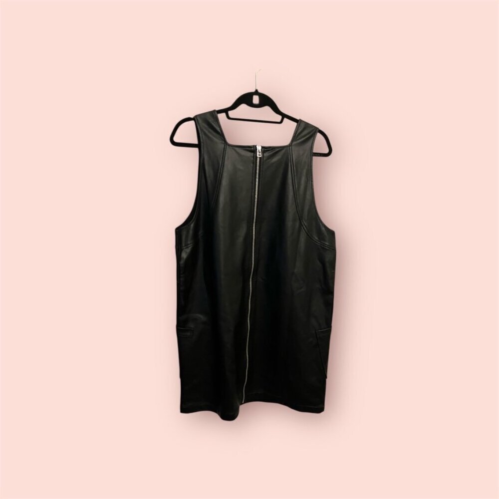 Maeve Black Leather Jumper Minidress NWT